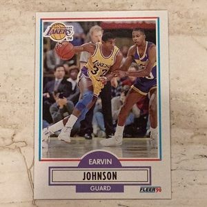 Earvin Magic Johnson 1990-91 Fleer 93 Basketball Card NBA Lakers #93 1990